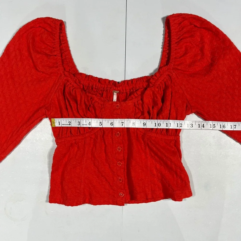 Free People Y2K Milkmaid Renfair Dirndl Boho Crop Top Size Medium Coquette